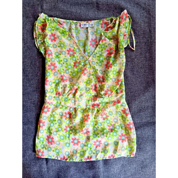 Shirt Size 22 To 24 New Women Cato Casual Tank Style Yellow Floral - Picture 1 of 7